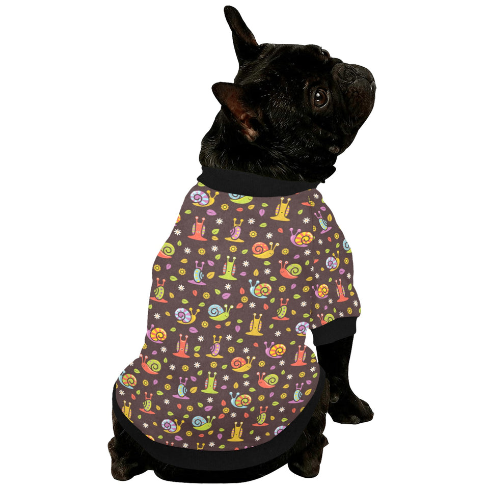 Snail Pattern Print Design 02 All Over Print Pet Dog Round Neck Fuzzy Shirt