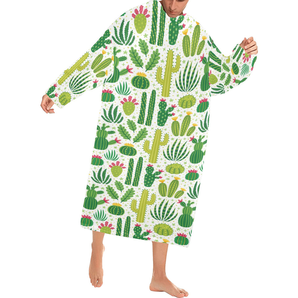 Cactus pattern copy Blanket Robe with Sleeves