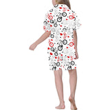 Bicycle Pattern Print Design 04 Kids' Boys' Girls' V-Neck Short Pajama Set