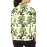 Bonsai pattern Women's Long Sleeve Polo Shirt
