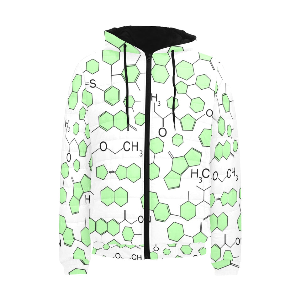 Chemistry Periodic Table Pattern Print Design 03 Men's Padded Hooded Jacket