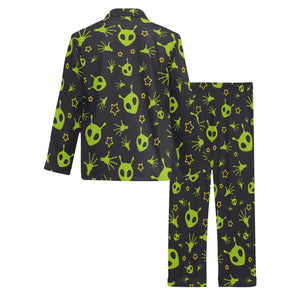 Alien Pattern Print Design 02 Men's Long Pajama Set