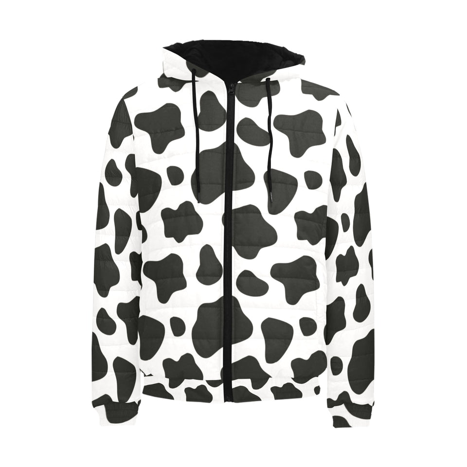 Cow skin pattern Men's Padded Hooded Jacket