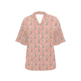 Eiffel Tower Flower Pattern Design 03 Women's All Over Print Hawaiian Shirt
