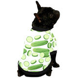 cucumber whole slices pattern All Over Print Pet Dog Round Neck Fuzzy Shirt