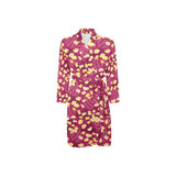 Popcorn Pattern Print Design 02 Men's Long Sleeve Belted Night Robe