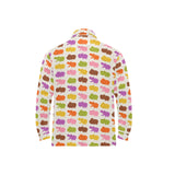 Hippopotamus Pattern Print Design 01 Men's Long Sleeve Polo Shirt