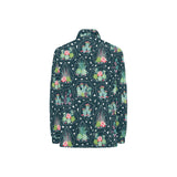 Cactus glass terrarium pattern Women's Long Sleeve Polo Shirt