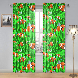 Clown Fish Pattern Print Design 01 Gauze Curtain