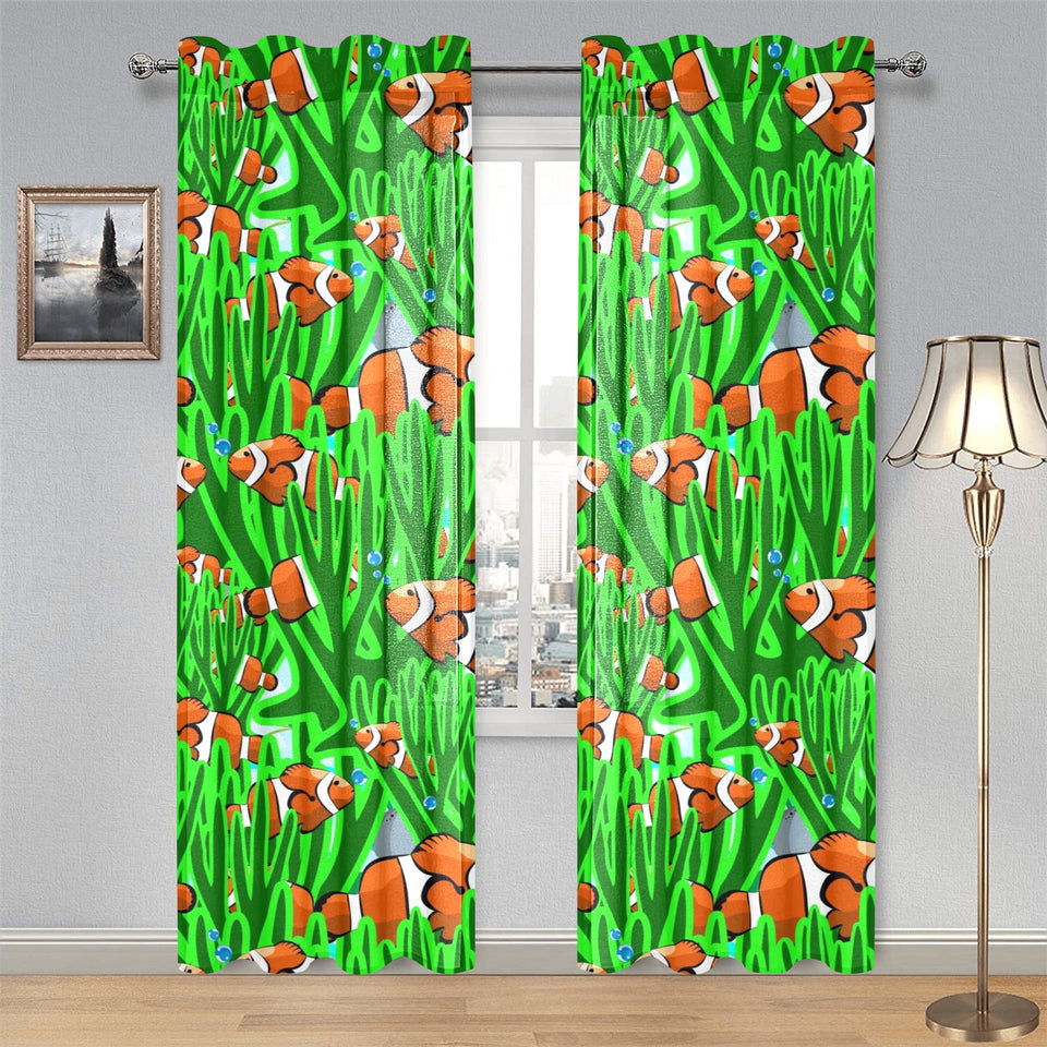 Clown Fish Pattern Print Design 01 Gauze Curtain