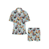 Rooster chicken cock snowfalke Women's V-Neck Short Pajama Set