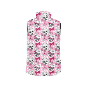 Yorkshire Terrier Pattern Print Design 03 Women's Padded Vest