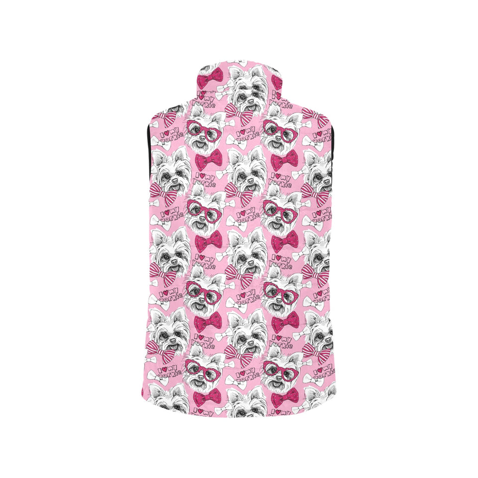 Yorkshire Terrier Pattern Print Design 03 Women's Padded Vest