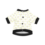 Cute cartoon frog baby pattern All Over Print Pet Dog Round Neck Fuzzy Shirt