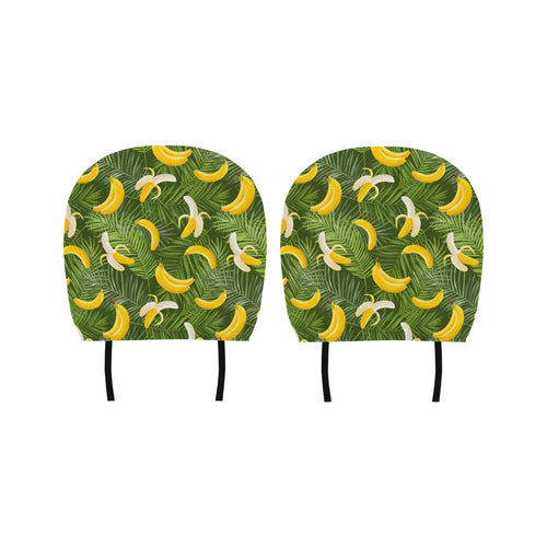 Banana Palm Leaves pattern Car Headrest Cover