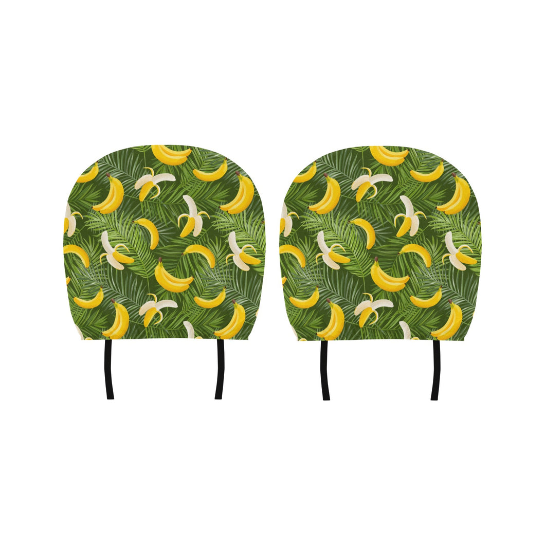 Banana Palm Leaves pattern Car Headrest Cover