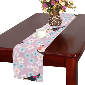 Beautiful toucan flower leaves Table Runner