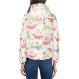 Cute whale pattern Women's Padded Hooded Jacket