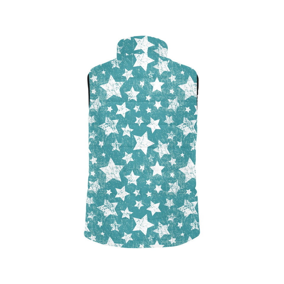 Vintage star pattern Women's Padded Vest