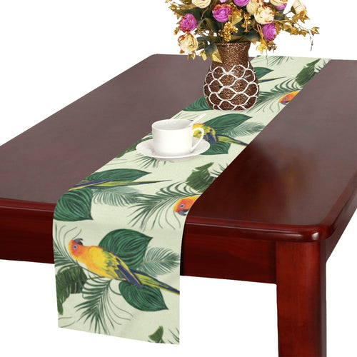Beautiful parrot palm leaves pattern Table Runner