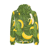 Banana Palm Leaves pattern Men's Padded Hooded Jacket