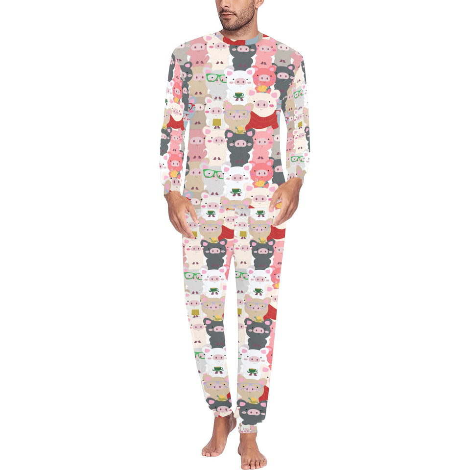 Pig Pattern Print Design 02 Men's All Over Print Pajama