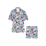Stingray Pattern Print Design 01 Women's V-Neck Short Pajama Set