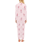 Poodle dog pink color theme Women's All Over Print Pajama Set