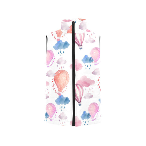 Watercolor air balloon cloud pattern Men's Padded Vest