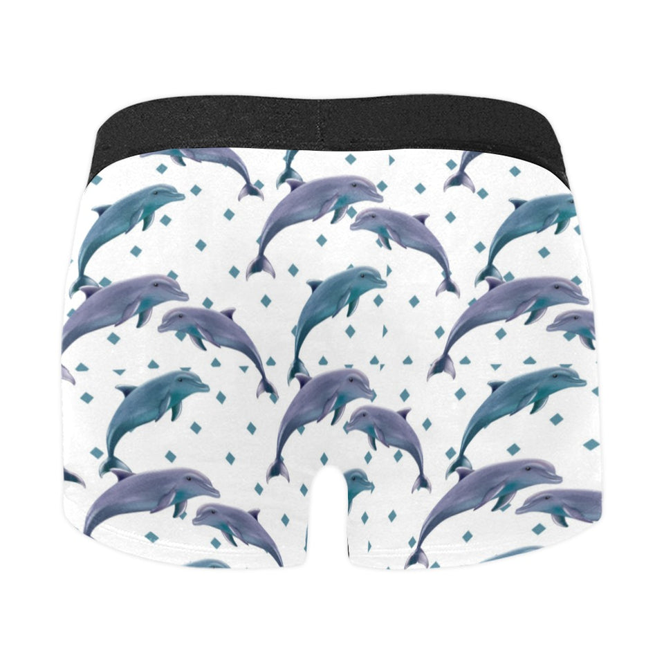 Dolphins pattern dotted background Men's All Over Print Boxer Briefs Men's Underwear