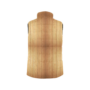 Wood Printed Pattern Print Design 05 Women's Padded Vest