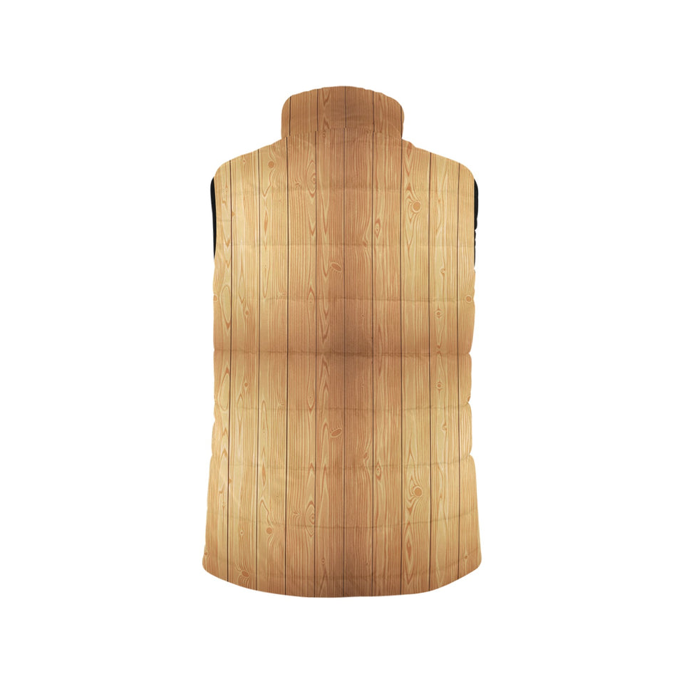 Wood Printed Pattern Print Design 05 Women's Padded Vest