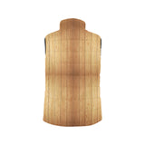 Wood Printed Pattern Print Design 05 Women's Padded Vest