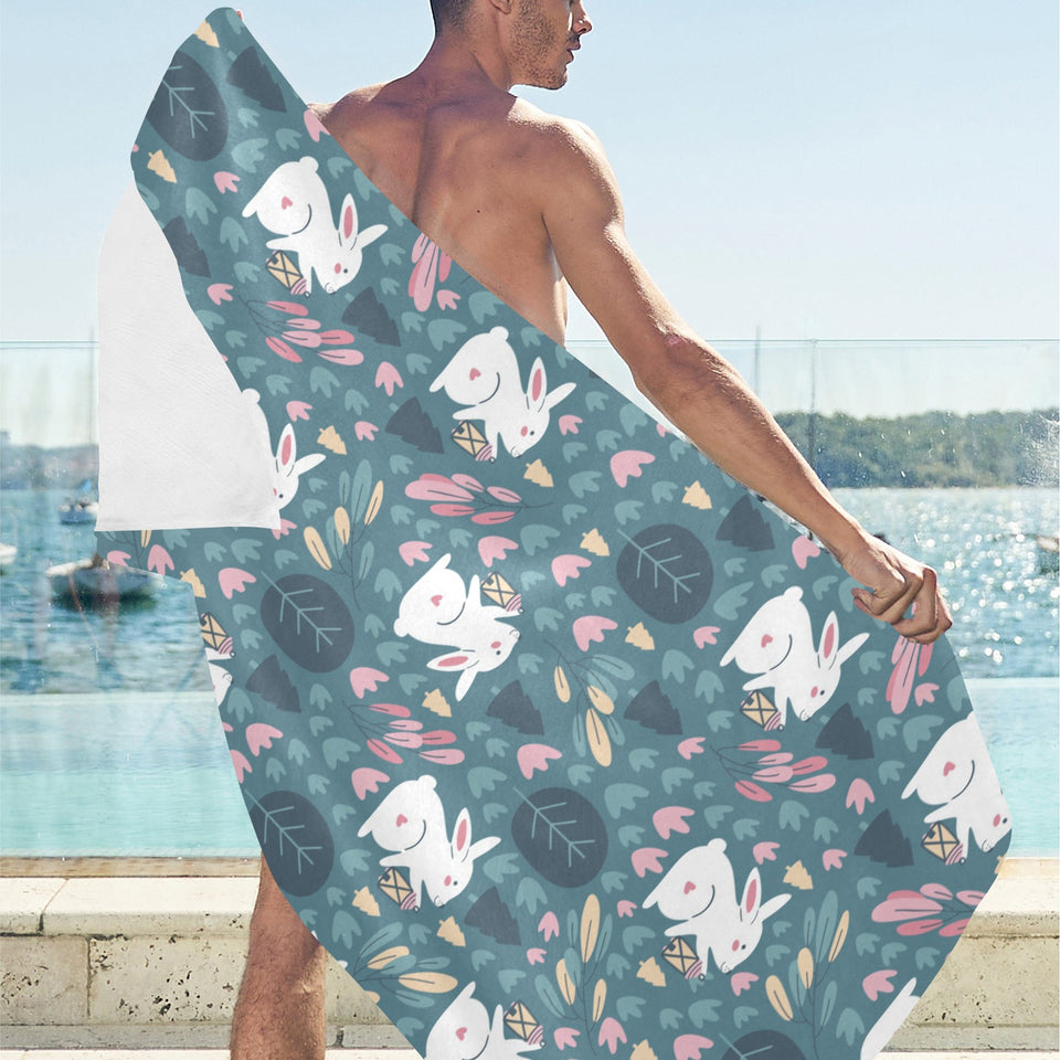 Cute rabbit pattern Beach Towel