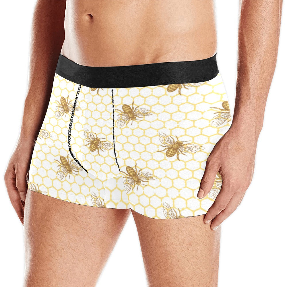 Bee honeycomb seamless design pattern Men's All Over Print Boxer Briefs Men's Underwear
