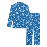 Airplane pattern in the sky Women's Long Pajama Set