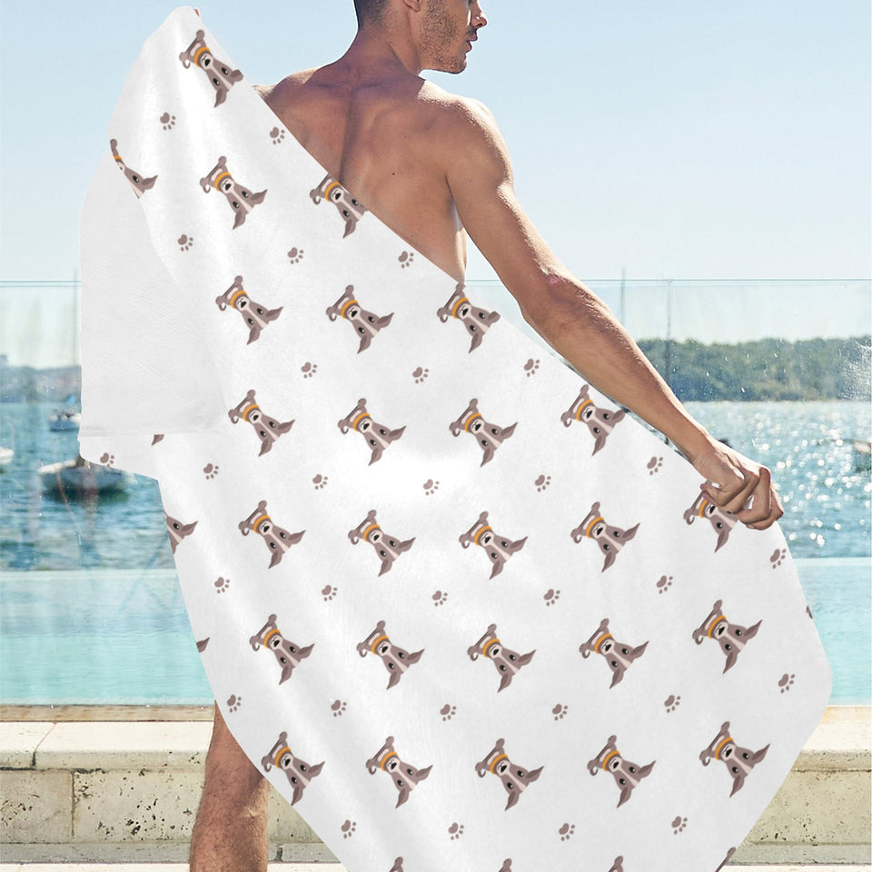 Greyhound Pattern Print Design 05 Beach Towel