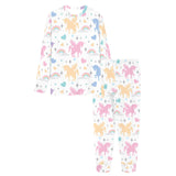 colorful unicorn rainbow heart pattern Women's All Over Print Pajama Set
