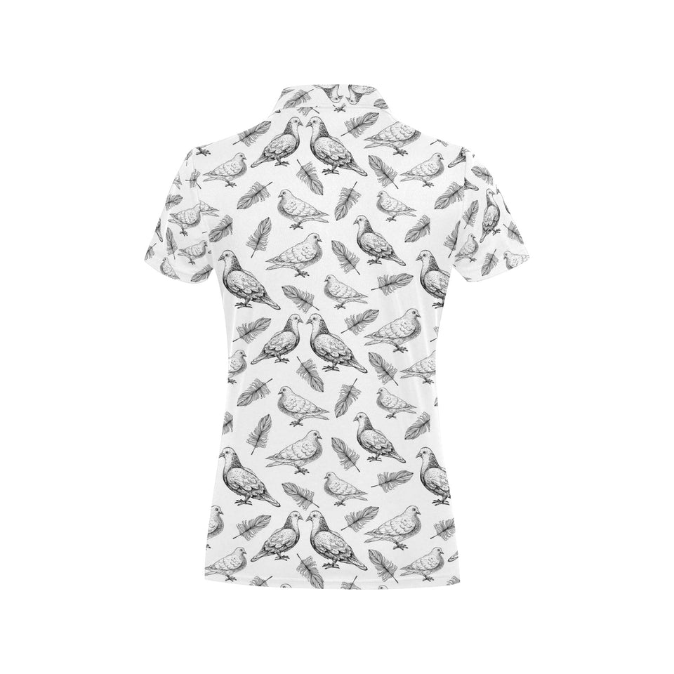 Pigeon Pattern Print Design 05 Women's All Over Print Polo Shirt