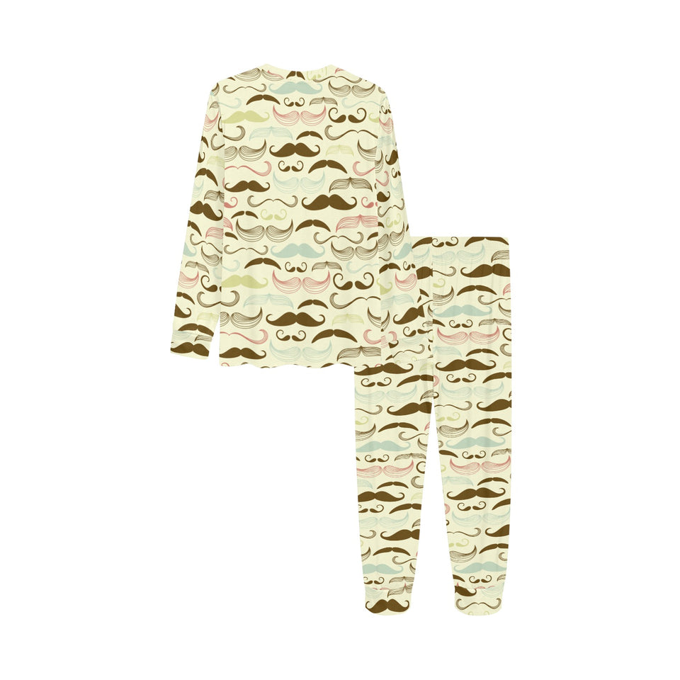 Mustache Beard Pattern Print Design 01 Kids' Boys' Girls' All Over Print Pajama Set