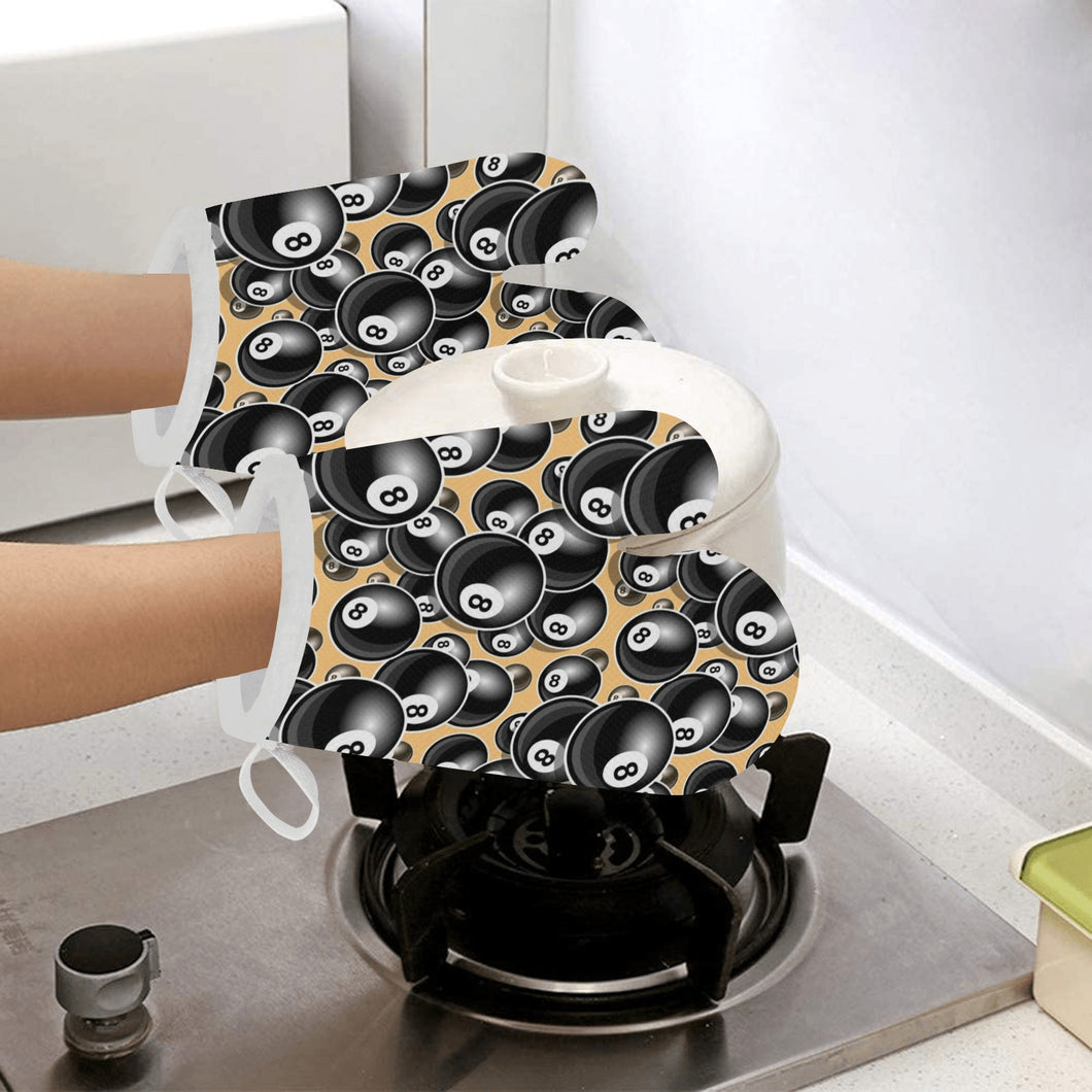 Billiard Ball Pattern Print Design 04 Heat Resistant Oven Mitts