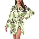 Bonsai pattern Women's Long Sleeve Belted Night Robe