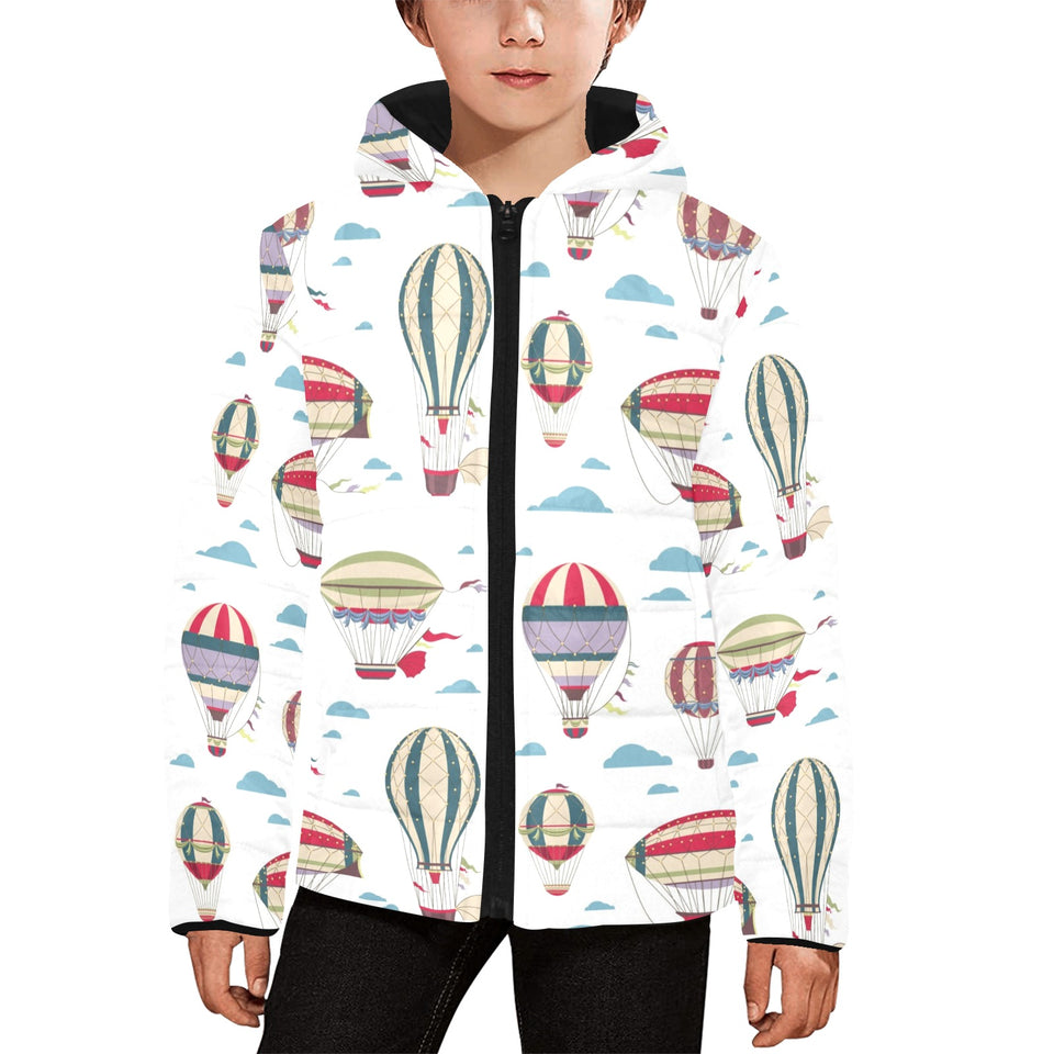 Hot air balloon pattern Kids' Boys' Girls' Padded Hooded Jacket
