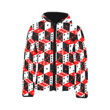 Dice Pattern Print Design 02 Kids' Boys' Girls' Padded Hooded Jacket