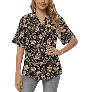 Rose Pattern Print Design 04 Women's All Over Print Hawaiian Shirt