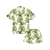 Bonsai pattern Kids' Boys' Girls' V-Neck Short Pajama Set