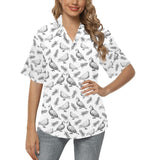 Pigeon Pattern Print Design 05 Women's All Over Print Hawaiian Shirt