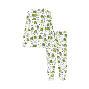 Sketch funny frog pattern Kids' Boys' Girls' All Over Print Pajama Set