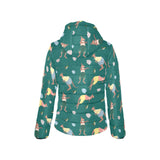 Kangaroo leaves pattern Women's Padded Hooded Jacket