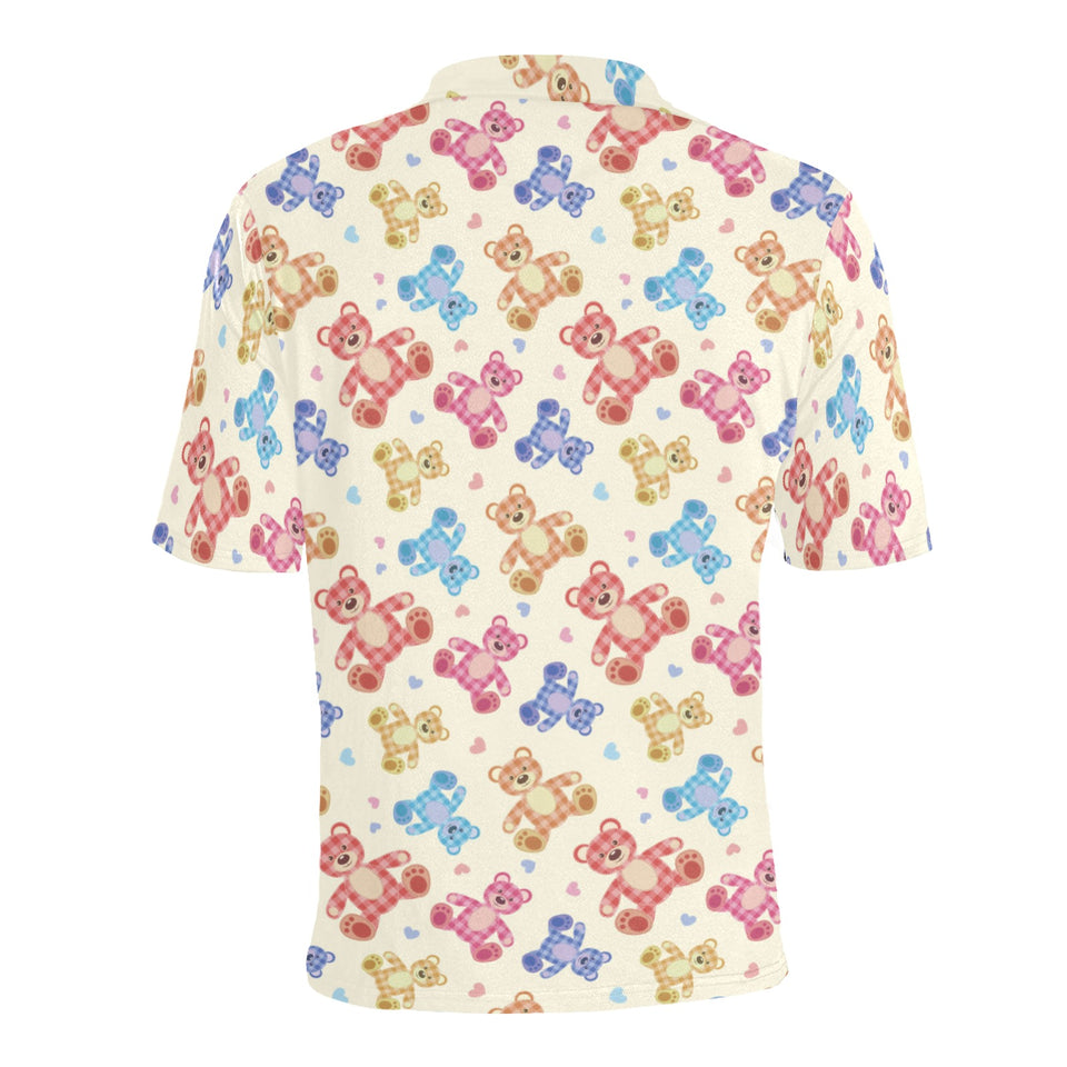 Teddy Bear Pattern Print Design 05 Men's All Over Print Polo Shirt